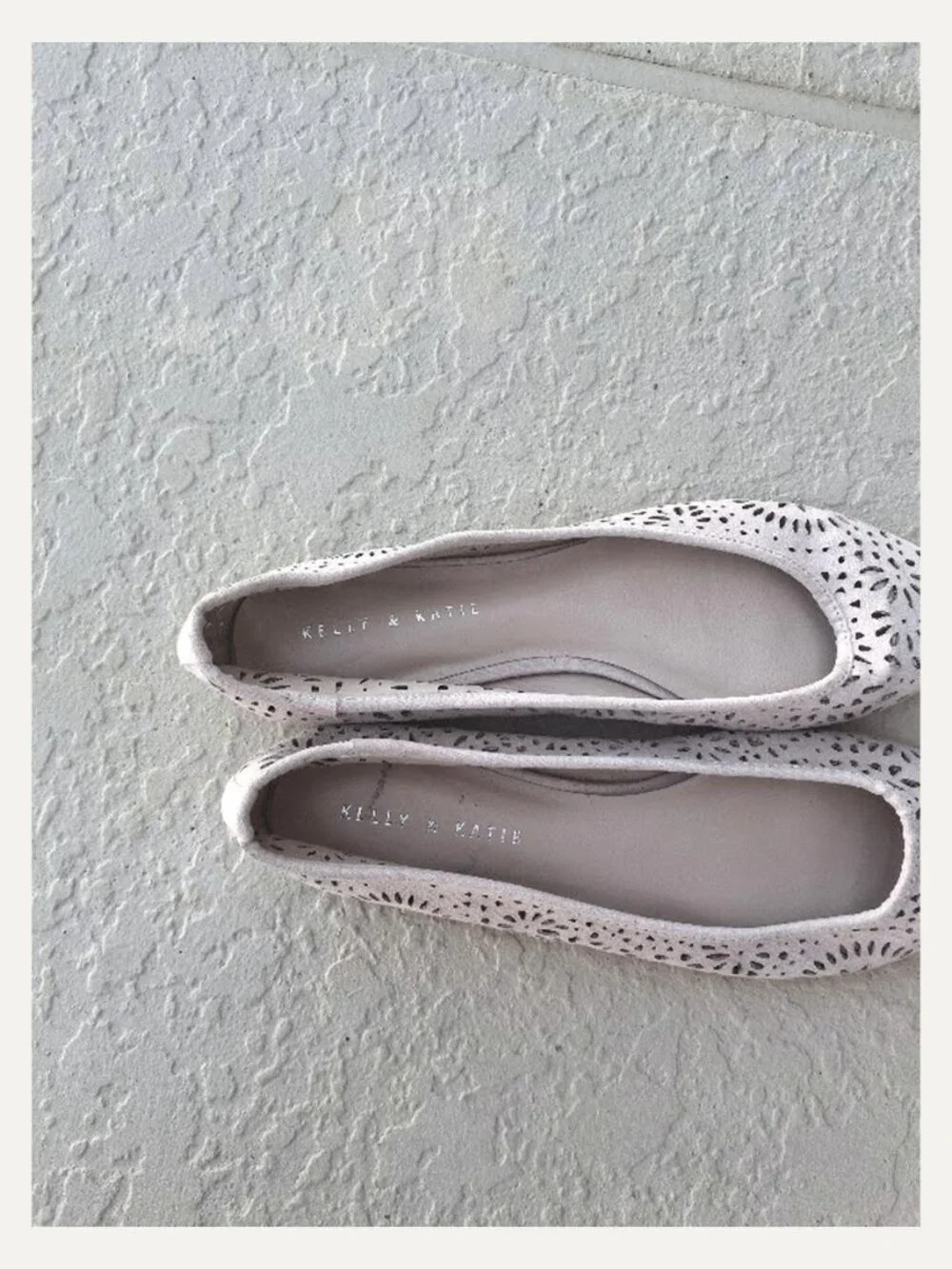 Balletcore Romantic Kelly & Katie Blush Laser Cut Ballet Flats Perforated 10
